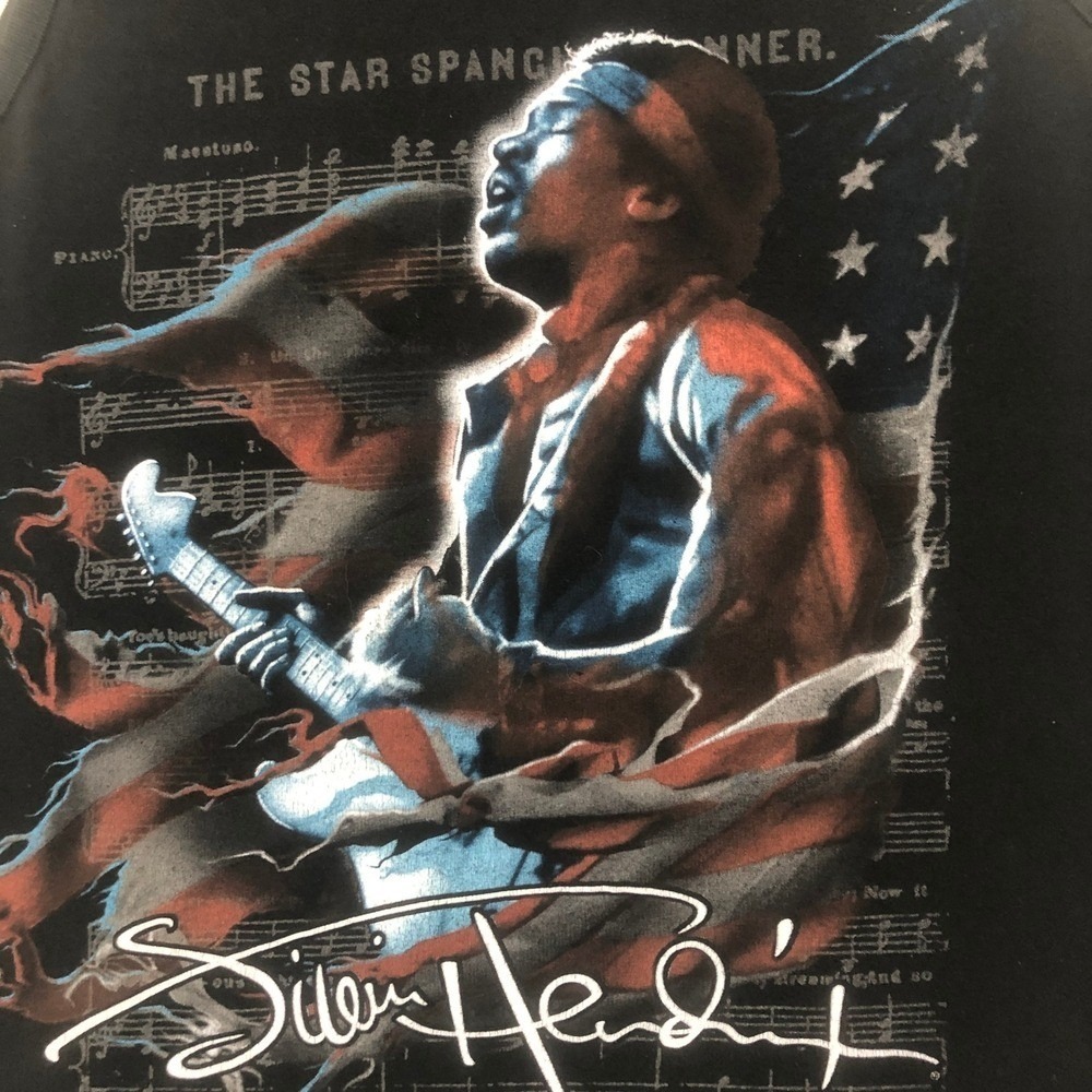 Liquid Blue Jimi‎ Hendrix Tank Top Star Spangled Banner Graphic Men's Size L